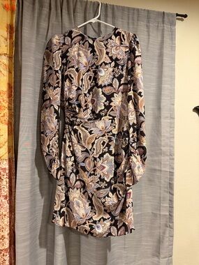 sachin and babi light blue dress Zimmermann Postcard Floral Applique Linen-Blend Dress Size 1